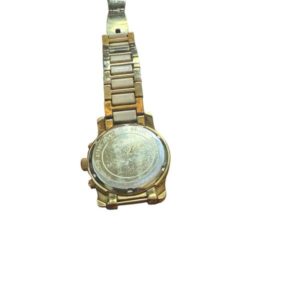 Michael Kors Watch Women TwoTone MK5742 White Gold Face Stainless Steel Back - Picture 4 of 13